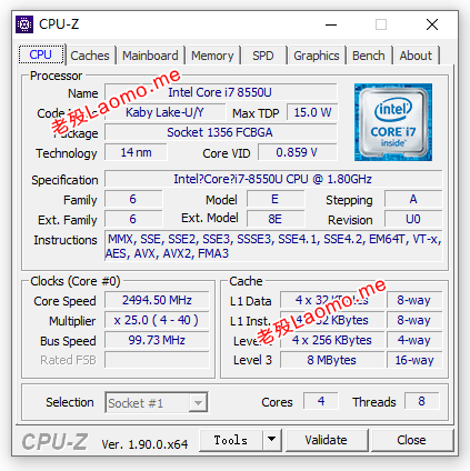 CPU-Z 3.01 中文精简 检测工具