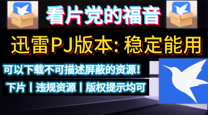 【Windows】2025年最新可用迅雷，可以下载小姐姐片，可下载电影敏感资源等，旧版迅雷Thunder复活办法&迅雷Thunder 绿色精简复活版【迅雷PJ版本】