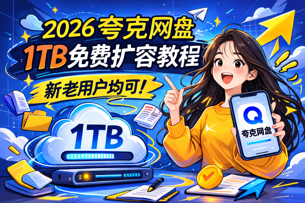 2026最新夸克网盘领取1TB空间教程｜新老用户均可，名额有限！先到先得！长期有效！