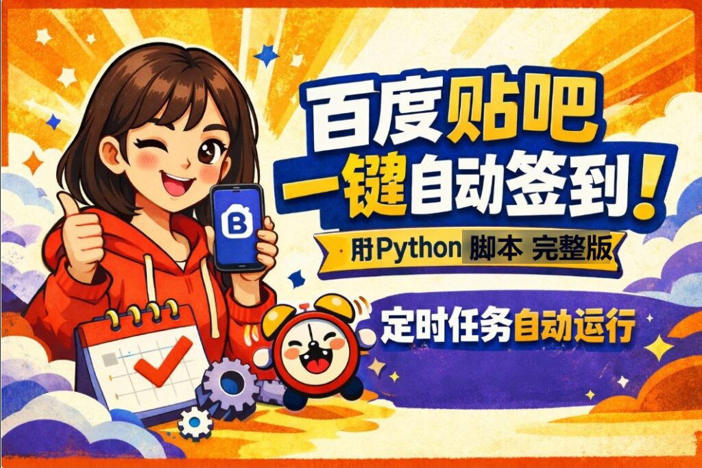 百度贴吧一键j自动签到 教程（附Python完整脚本下载） + Windows 定时任务