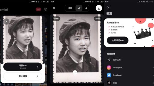 模糊人脸照片增强Remini v3.7.1364去广告增强版